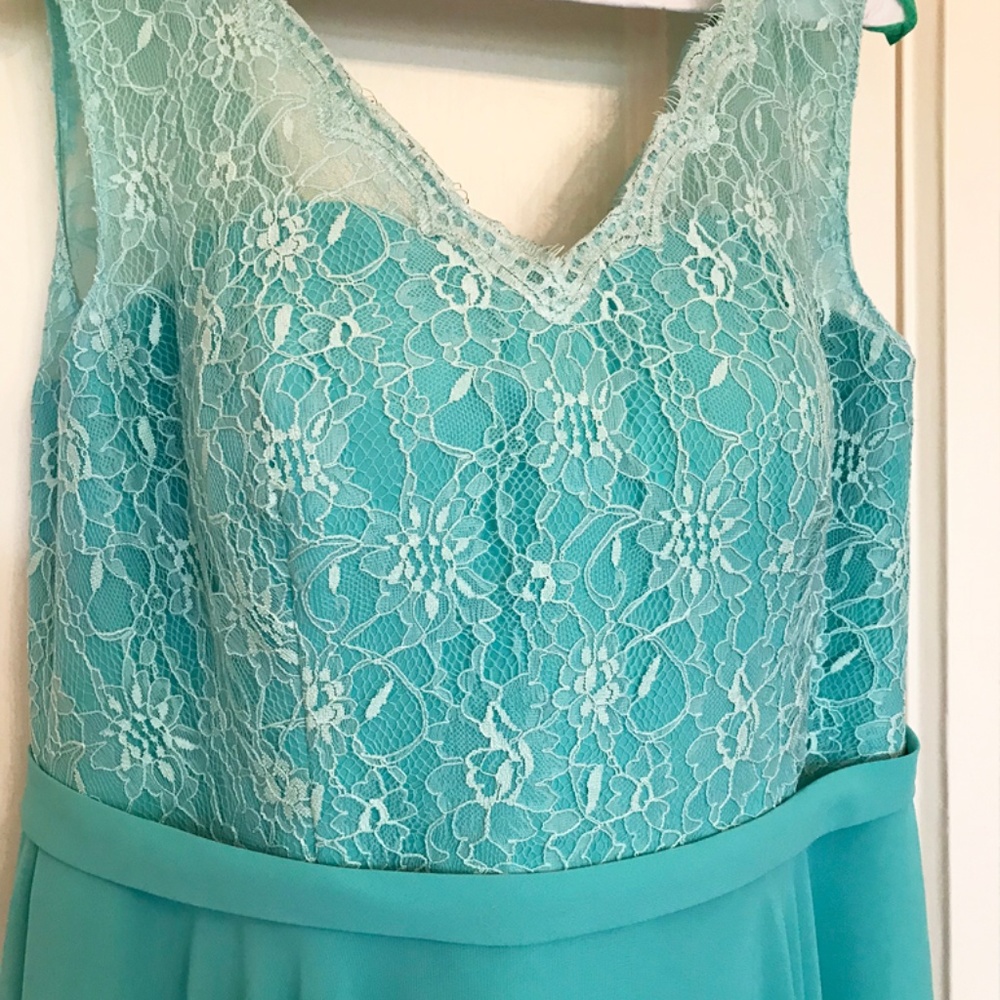 Azazie long bridesmaid dress size 12P, spa